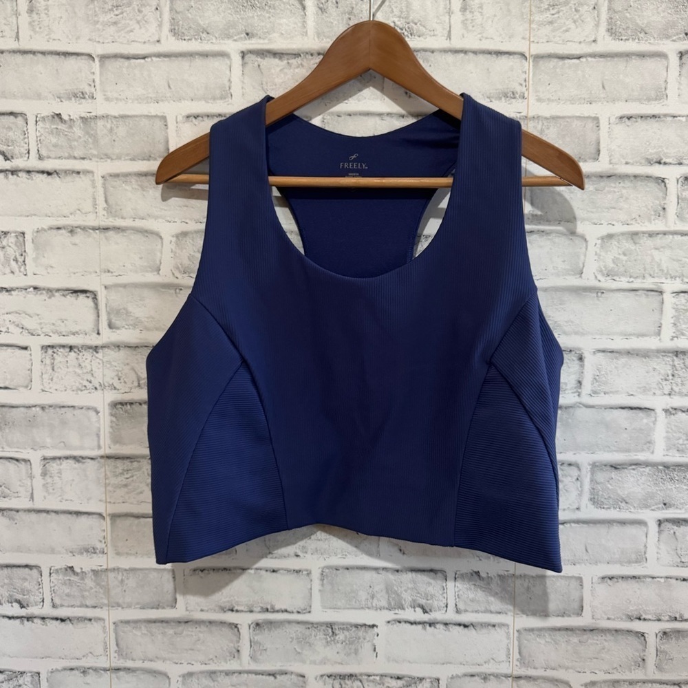 Women’s Freely purple textured sports bra cami athletic top 3X